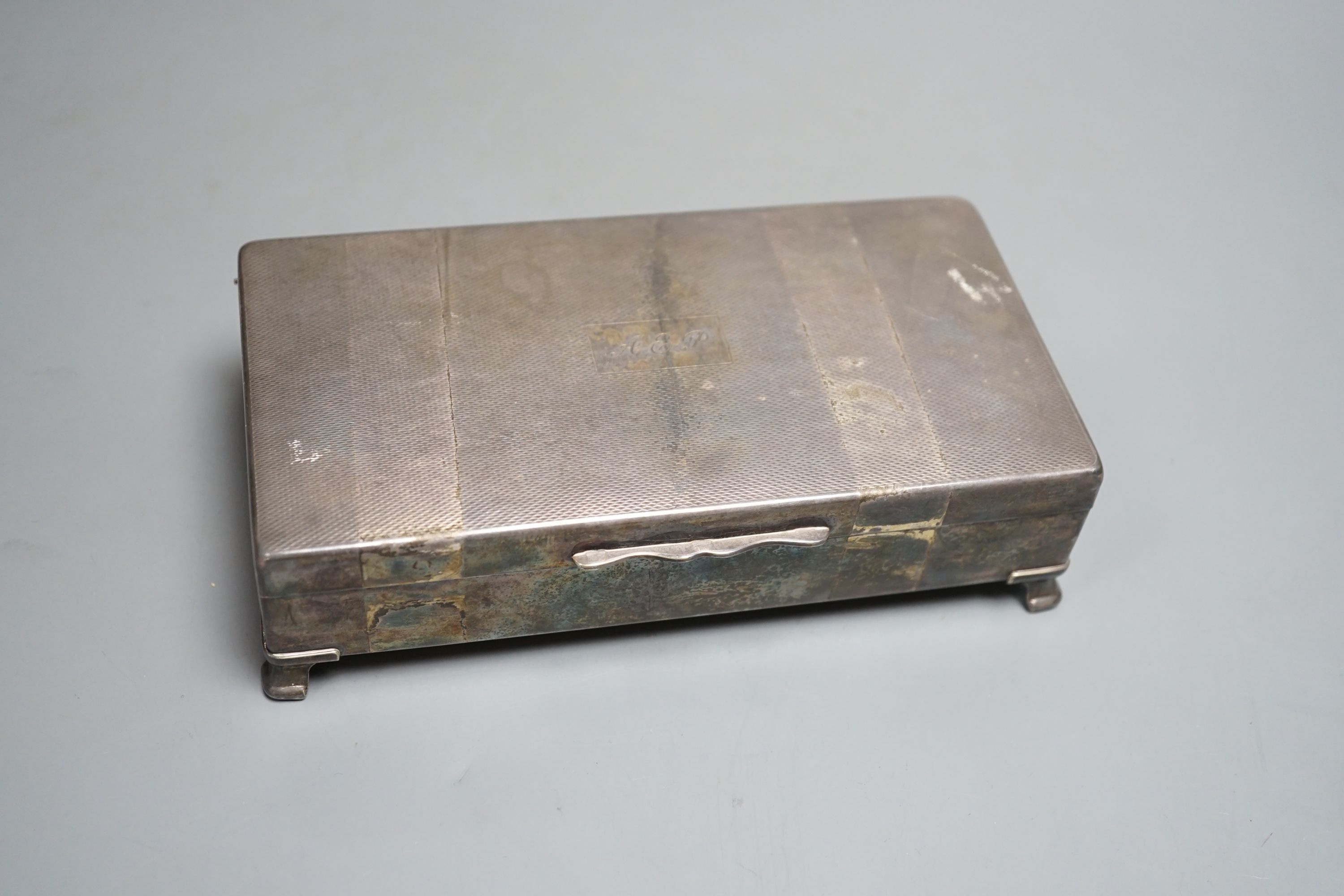 Bone set game markers, in a plated box.